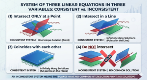A system of three linear equations in three variables is inconsistent if their planes
